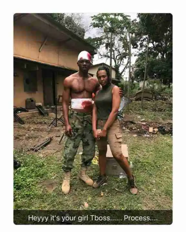 BBNaija’s Tboss On Set Of New Movie, “Death Island”(Photos)